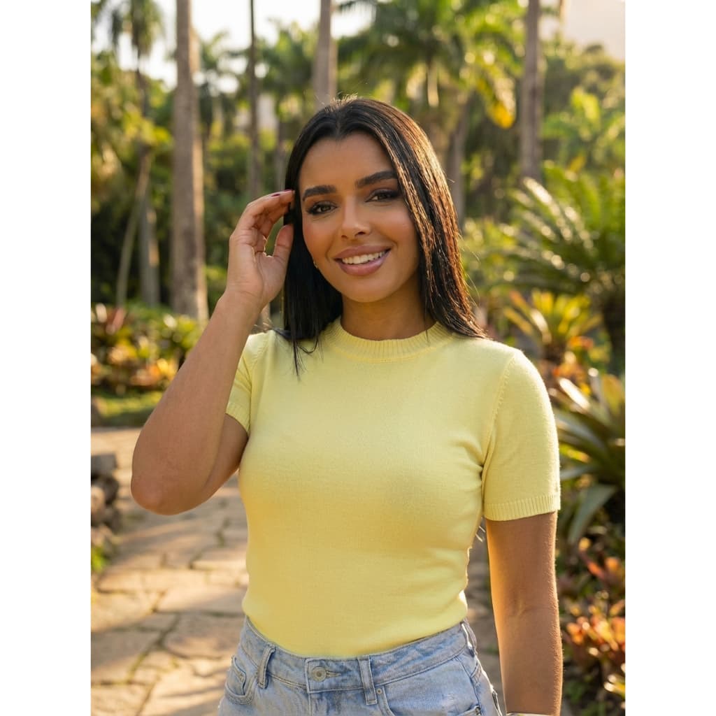 Blusa Camiseta Feminina Tricô Fino Fio Modal Premium