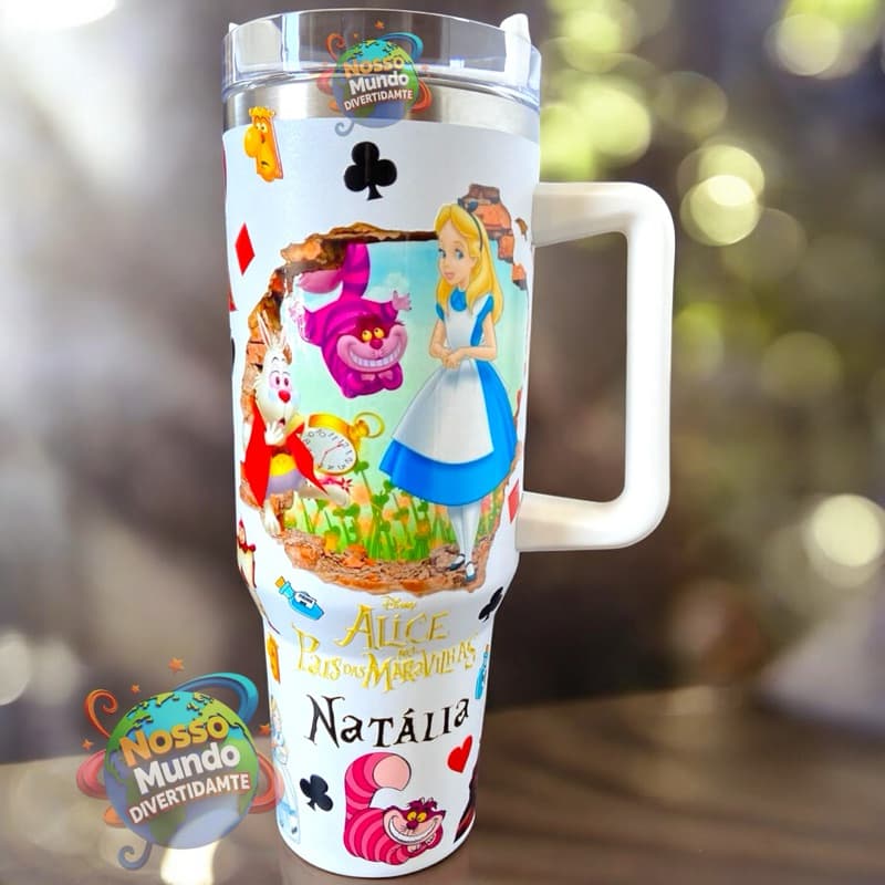 Copo Térmico 1200 ml Alice No País Das Maravilhas