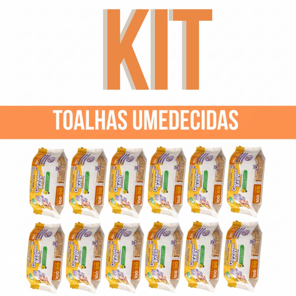 Caixa Pacotes Toalhas Umedecidas Chameguinho Baby Kit Lenço Higienico Bebe