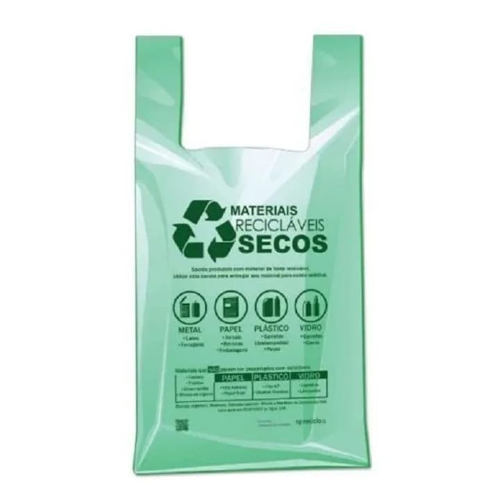 Sacolas Plástica Biodegradáveis 38x50 Verde c/500un