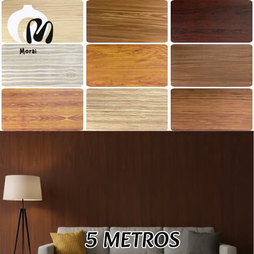 Papel de Parede Madeira 3D 5 METROS X 45CM Auto Adesivo Colante