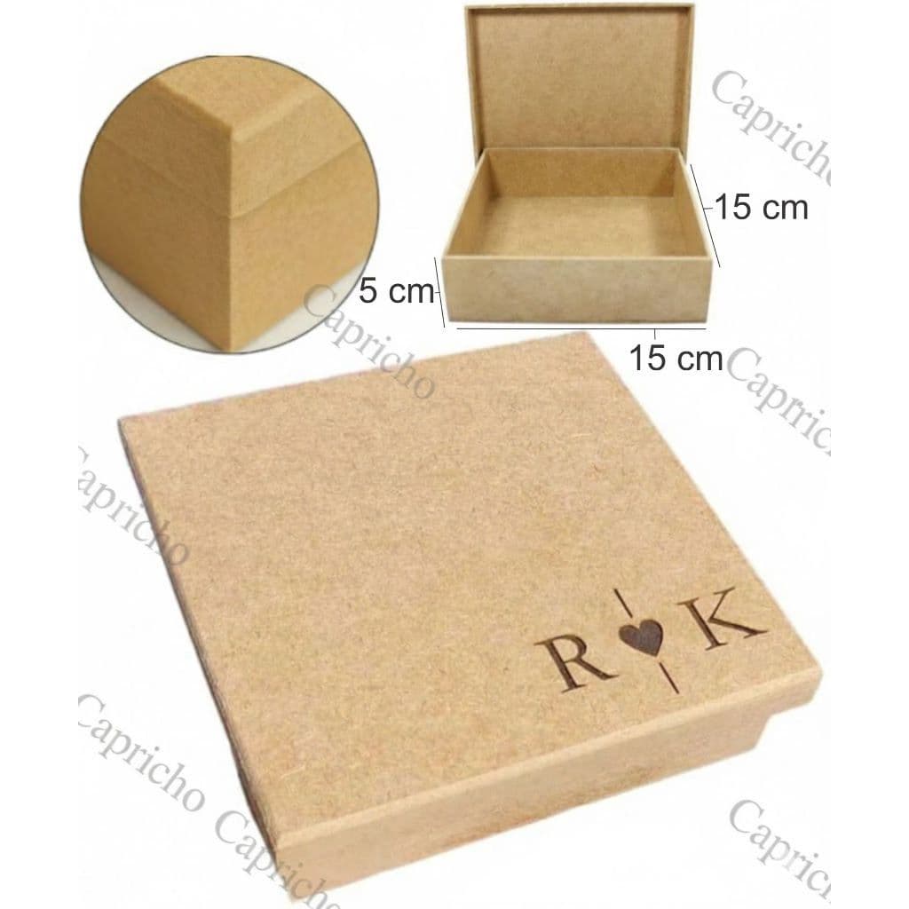 5 Caixas 17x17x5 Personalizada, Convite, Casamento com Iniciais. Art. Capricho