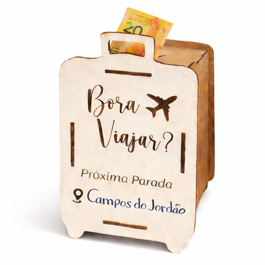 Cofre MDF Caixa Depósito Organizador Viagem MDF Premium Mala 19x12cm