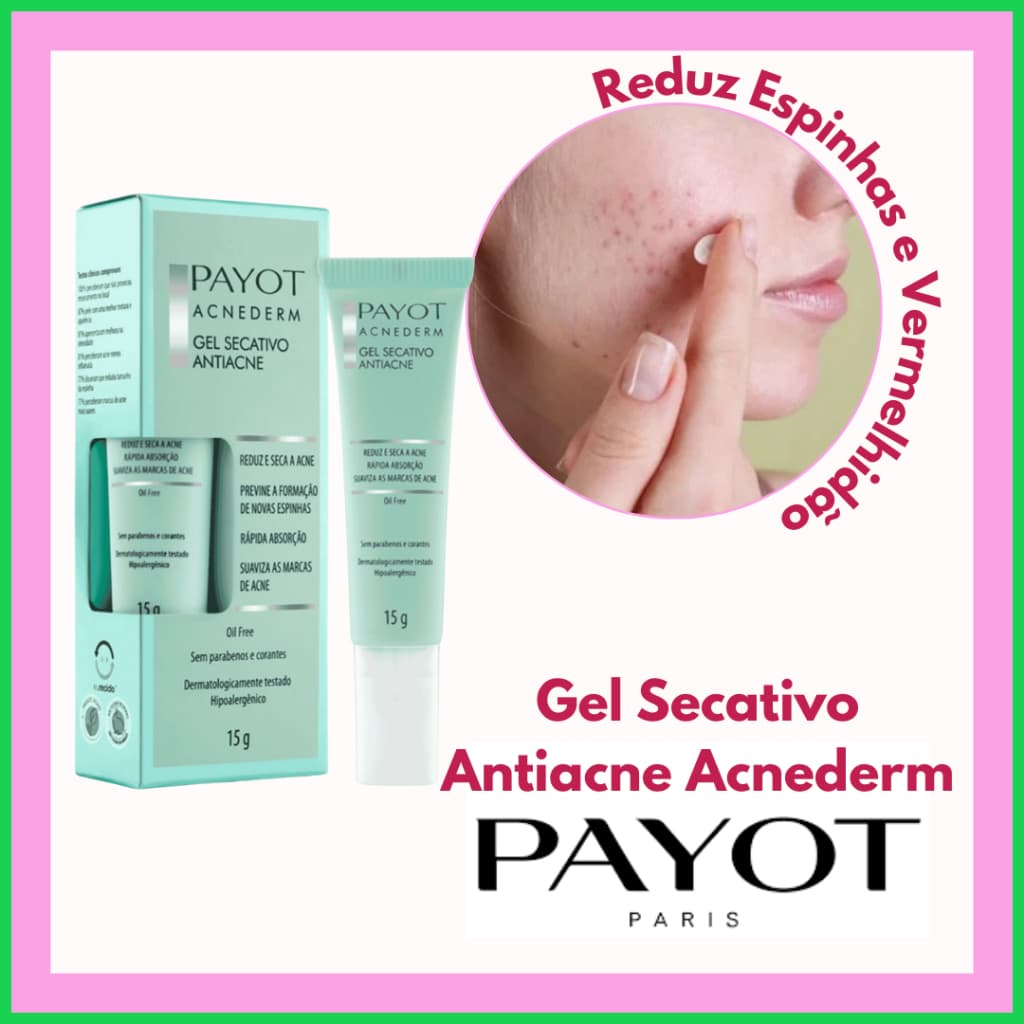 Gel Secativo Antiacne Payot Acnederm 15g | Reduz Espinhas e Vermelhidão | Vegano