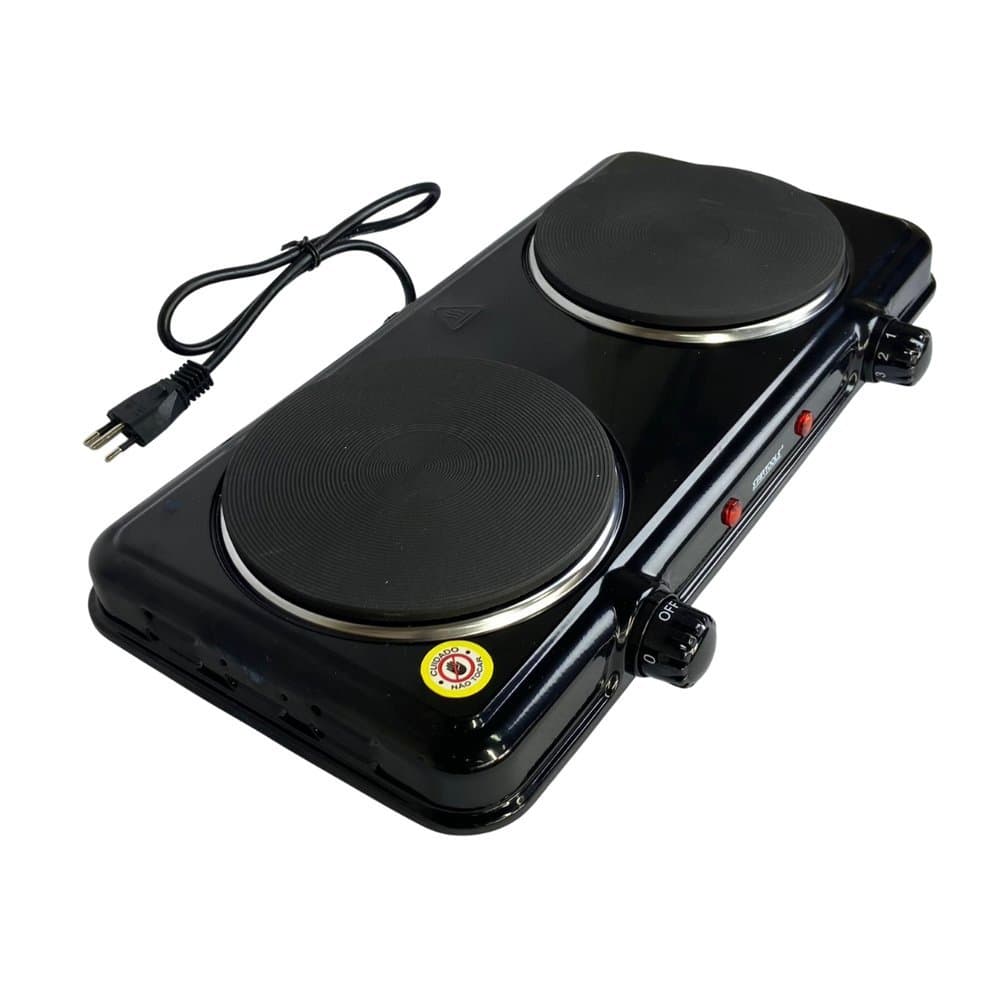 Fogareiro Indução Duplo Portátil Potência Alta 220V / 127V Cozinha Compacta Prático