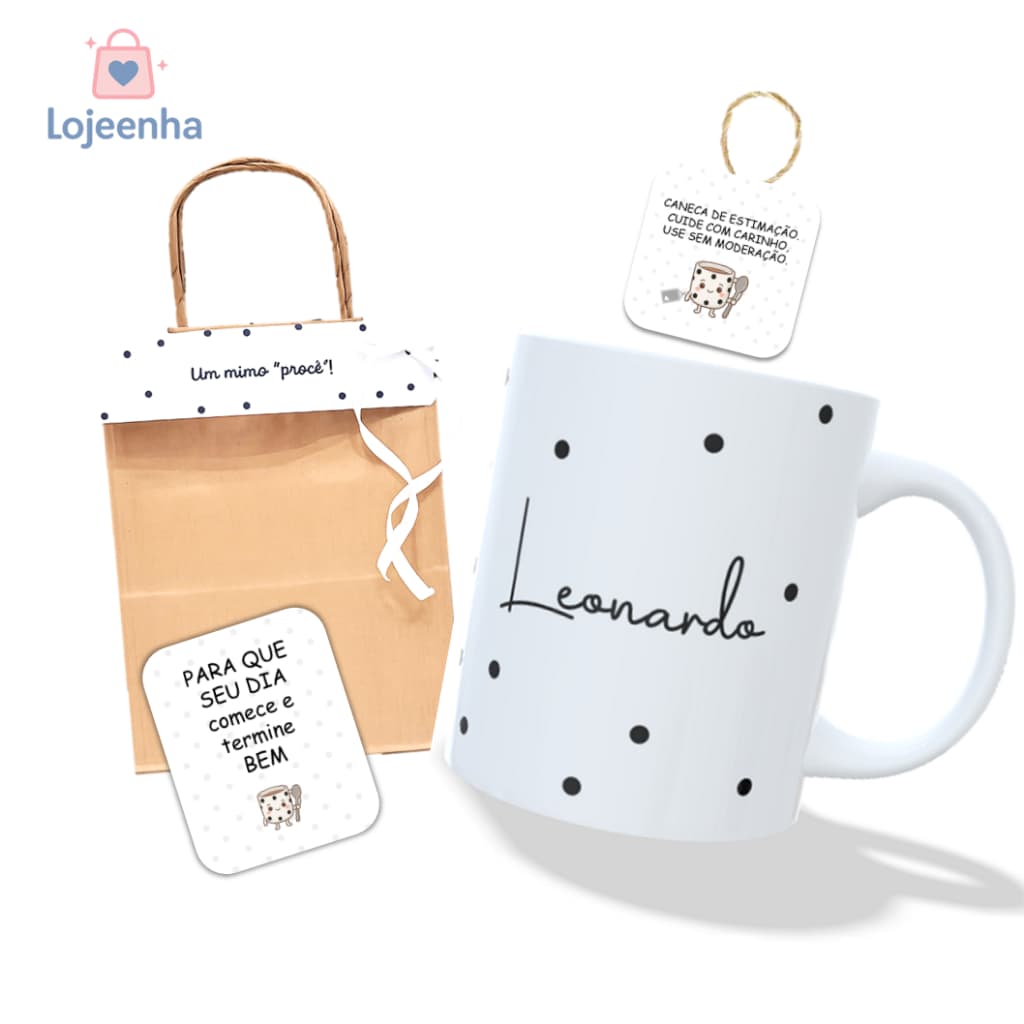 Caneca Personalizada com Nome - Caneca Masculina - Caneca de Porcelana - Caneca para Homem - Caneca Preta