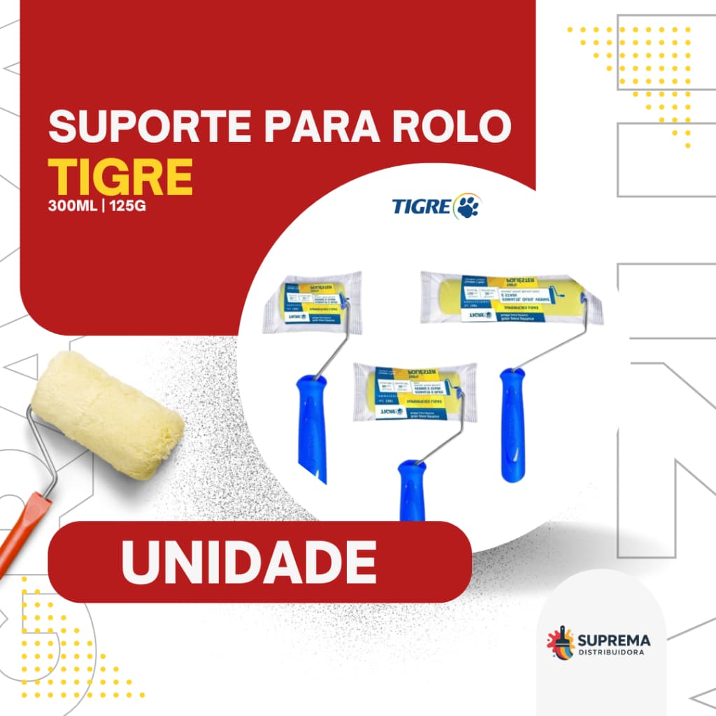 Kit P/ Pintura C/ 3 Rolos de Espuma Poliéster Resistente a Solventes (05cm+ 09cm+ 15cm) - Tigre