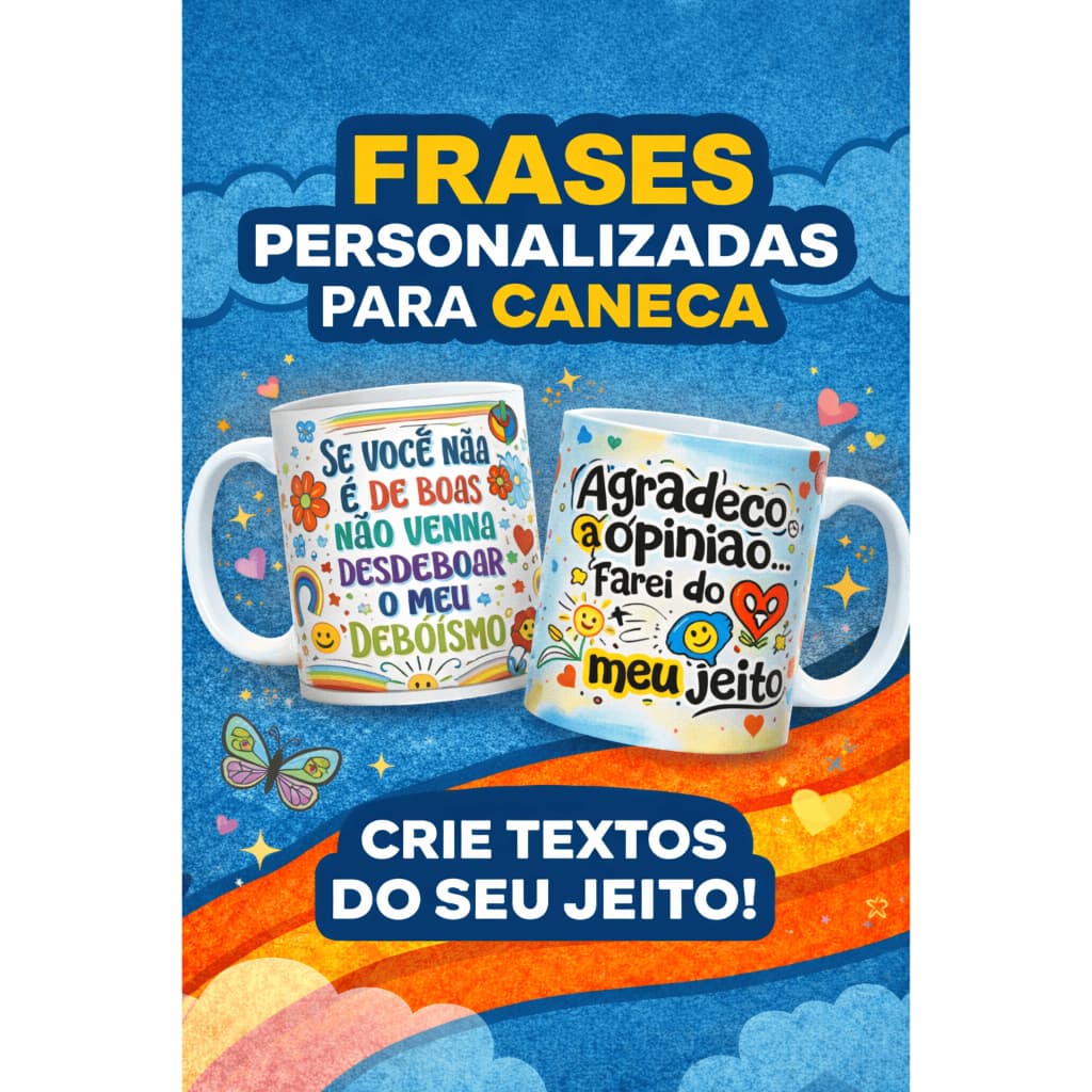 Caneca 325 ml Personalizada Frases Irreverentes, Criativas, Desenhos Famosos 11oz Sublimação
