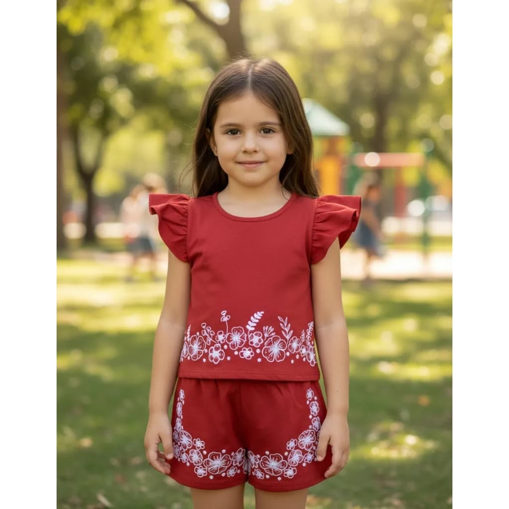 Conjunto Curto Menina Teddy Algodão Dia A Dia
