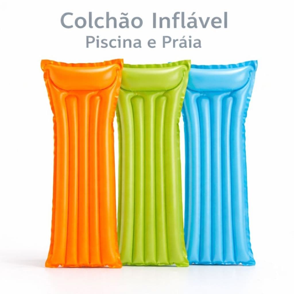 BOIA COLCHÃO INFLÁVEL - BRONZEADOR LISO 1,74 x 59 cm - Boias e Infláveis