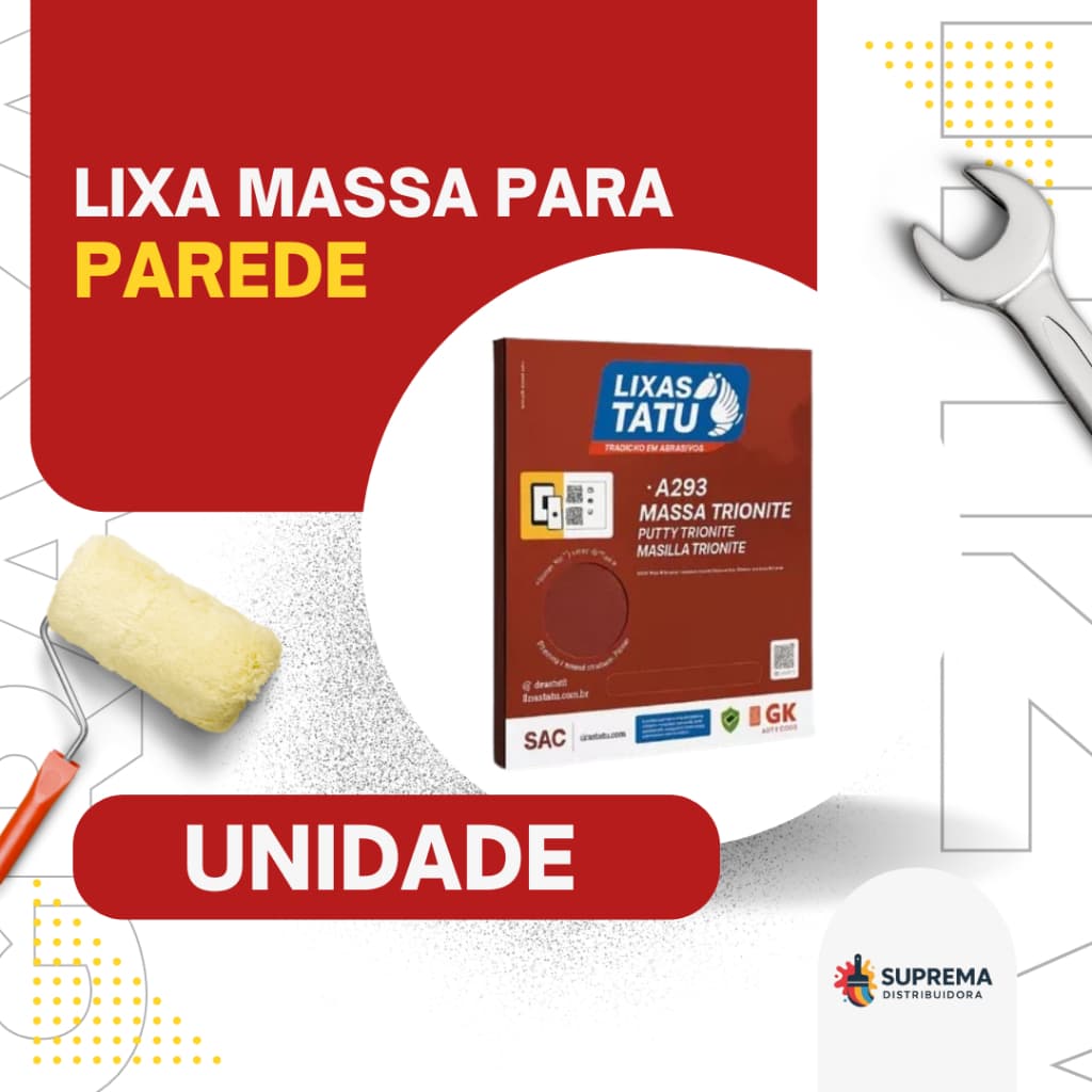 Lixa Tatu Para Massa e Parede Grãos 50 a 220 – Ideal Para Construção e Reforma