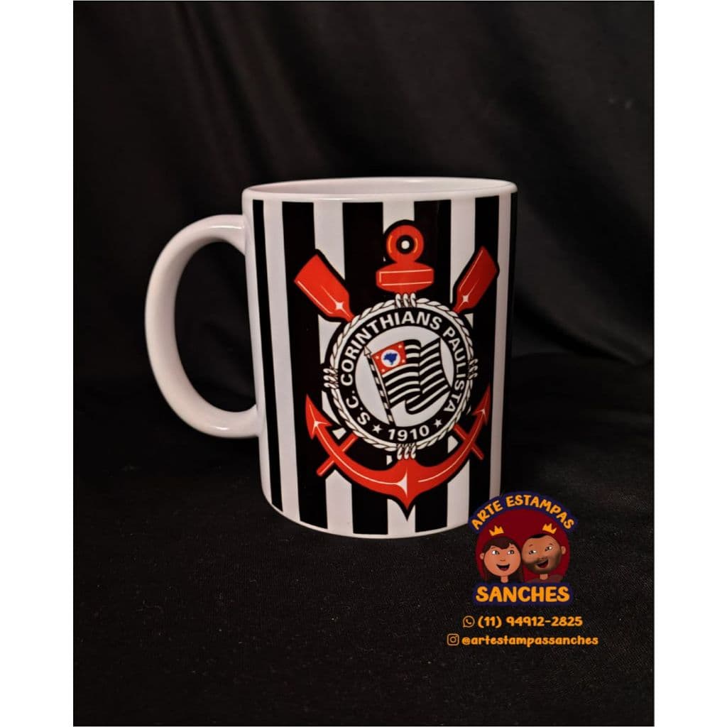 caneca tema corinthians personalizada com nome.