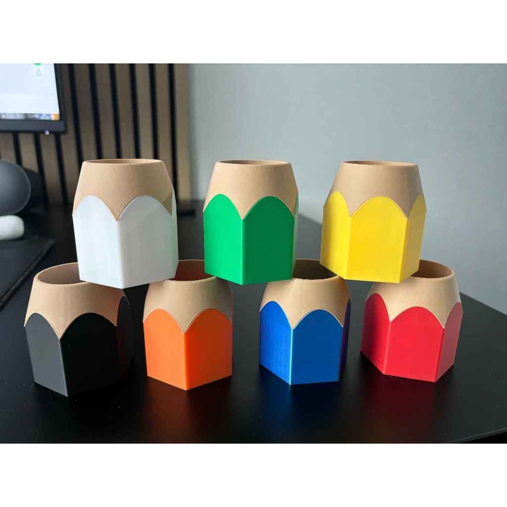 Porta Lápis e Canetas em Formato de Lápis Colorido Design Criativo  Super Resistente