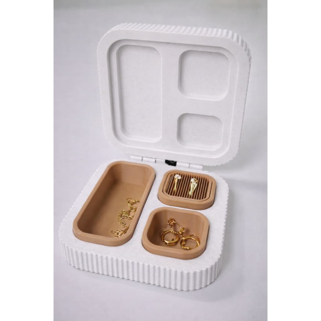 Porta-Joias Compacto com Fechamento Magnético – Organizador Minimalista Luxo Design Inovador