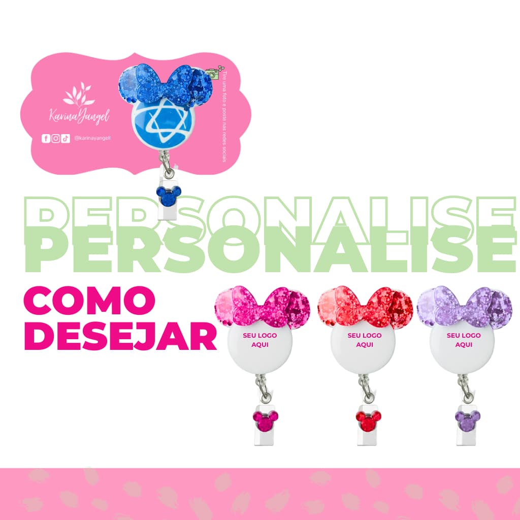 Porta Crachá Personalizado com Seu Logo em Resina – Roller Clip Button