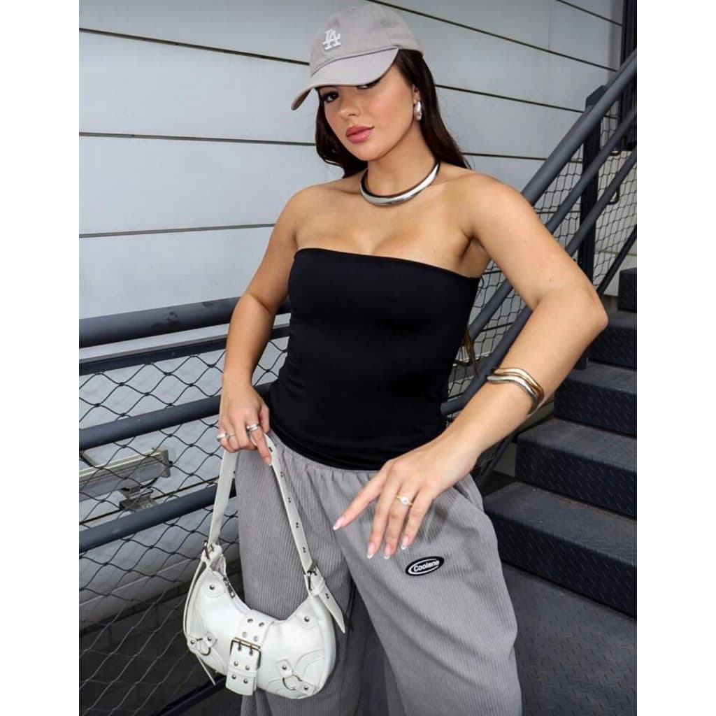 Blusa Cropped Tomara Que Caia Top Tube Feminino em Suplex com Forro Duplo – Sem Transparência