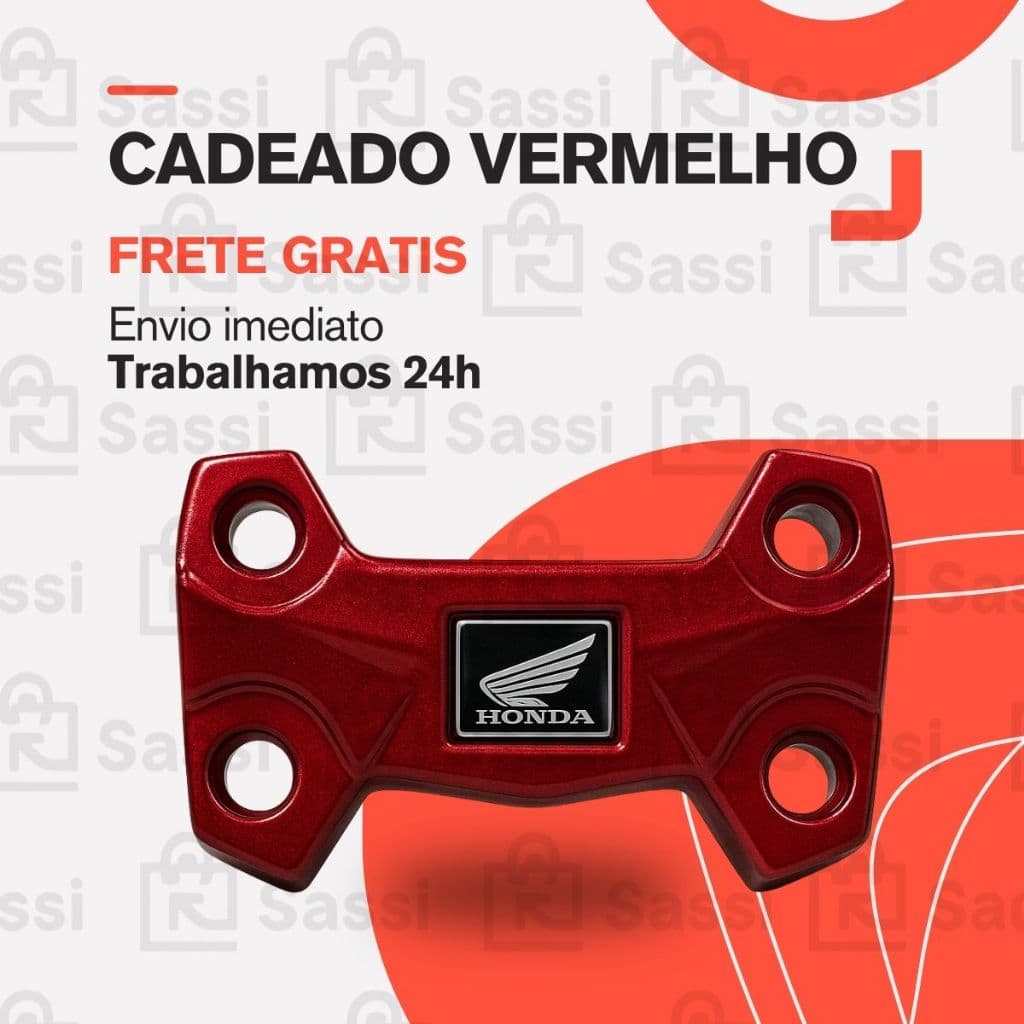 Cadeado Mesa do Guidao Titan Fan Start Cg 150 160 Vermelho arrojado e esportivo - Não enferruja
