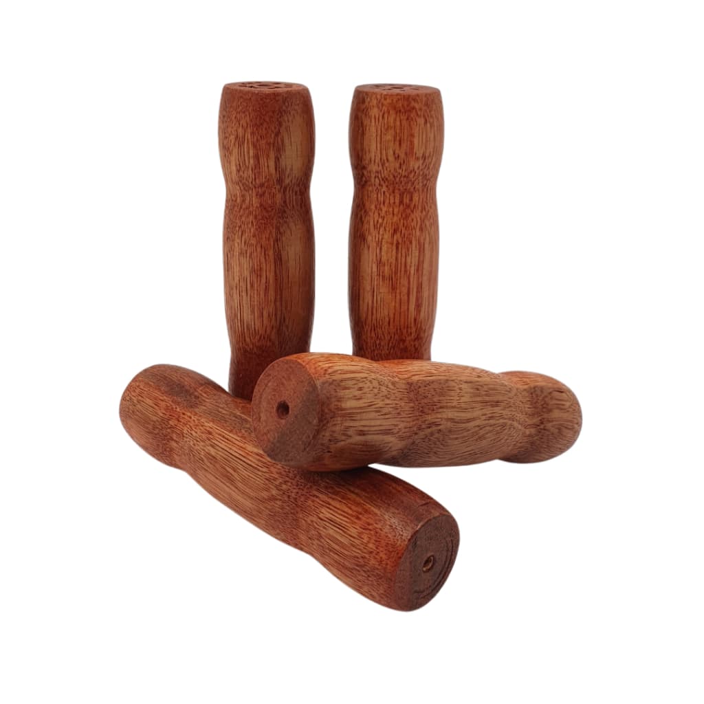 Kit 10 Cabos Alça Madeira Para Churrasqueira / Tambor 12cm
