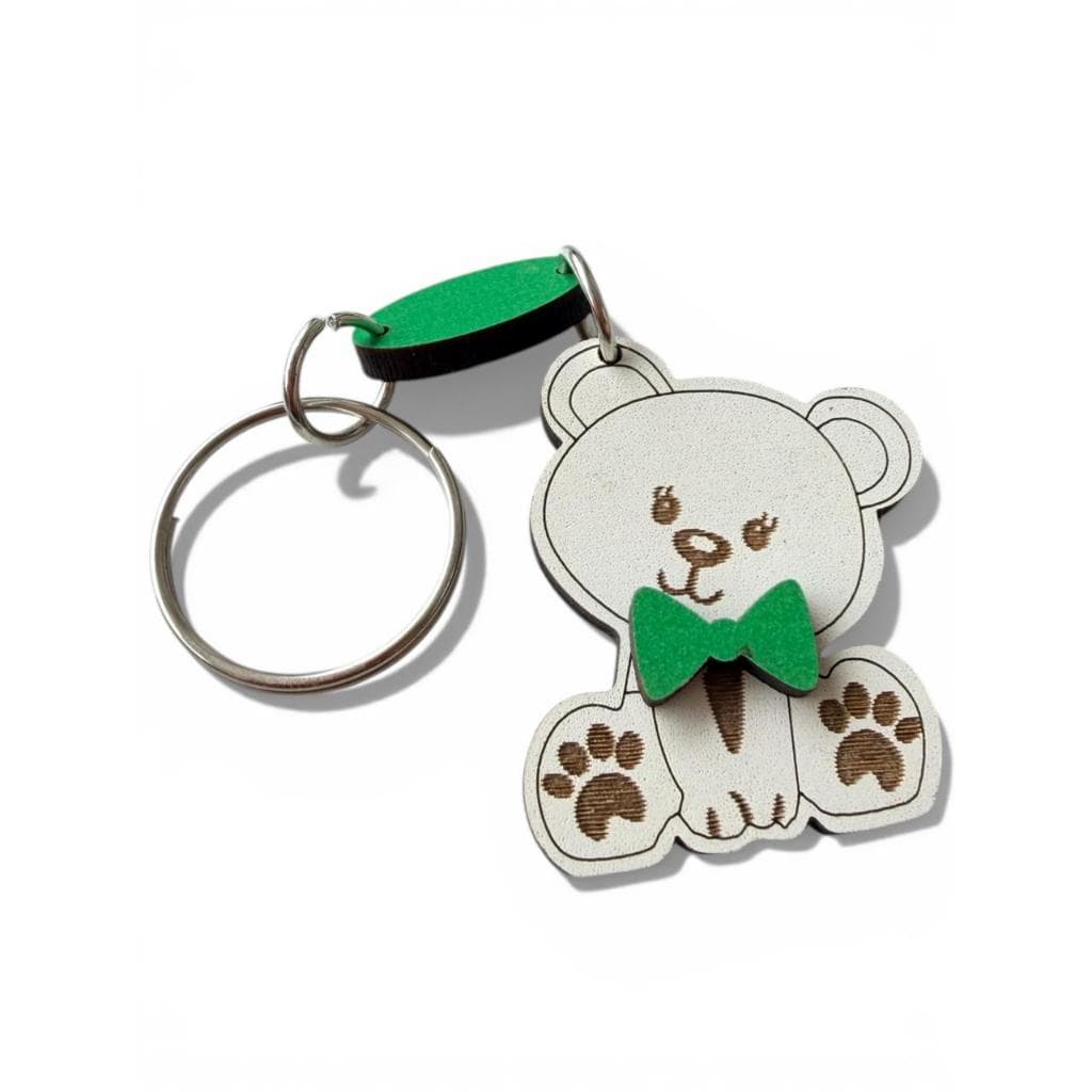 Chaveiro Urso Lembrancinha, Festa Brinde 30un VERDE