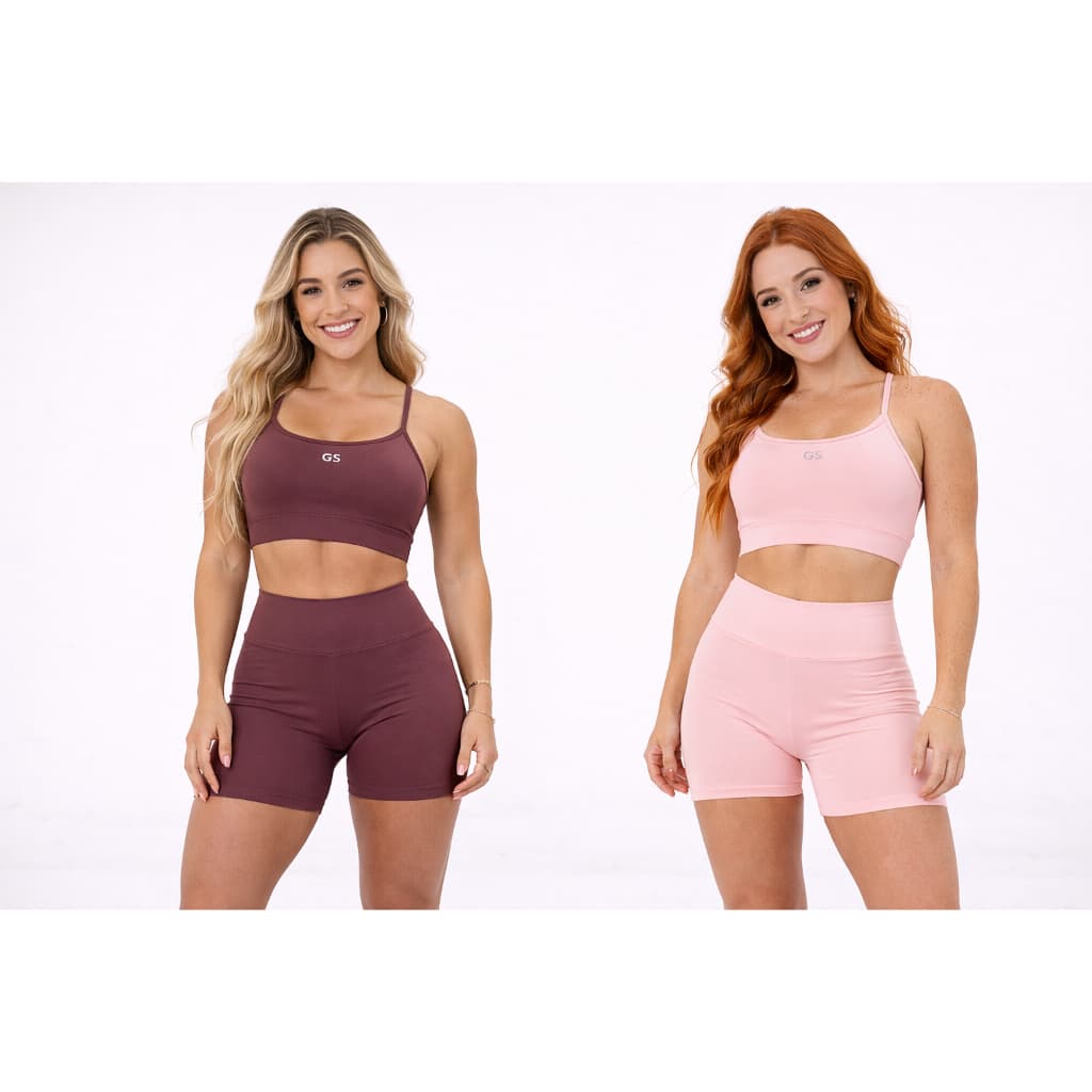 Kit 2 Conjunto Top e Shorts Academia Feminino Conjunto Zero Transparência  Look Fitness Kit 2 ou 1 Conjunto