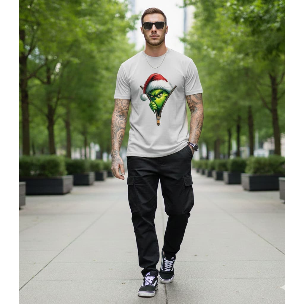 Camiseta Grinch Natal Unissex 100% Algodão Premium T-Shirt Temática Festa Confraternização Adulto