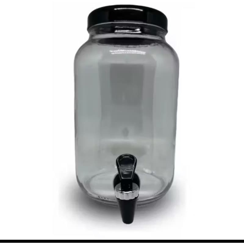 SUQUEIRA DE VIDRO RESISTENTE-CAPACIDADE 3 LITROS/TORNEIRA E TAMPA PLÁSTICA