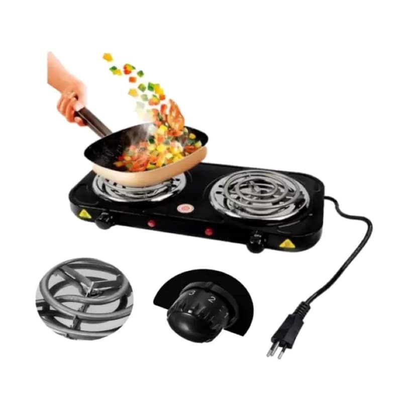 Fogareiro Elétrico Fogão 2 Bocas 110V 220V  Acampamento Portatil