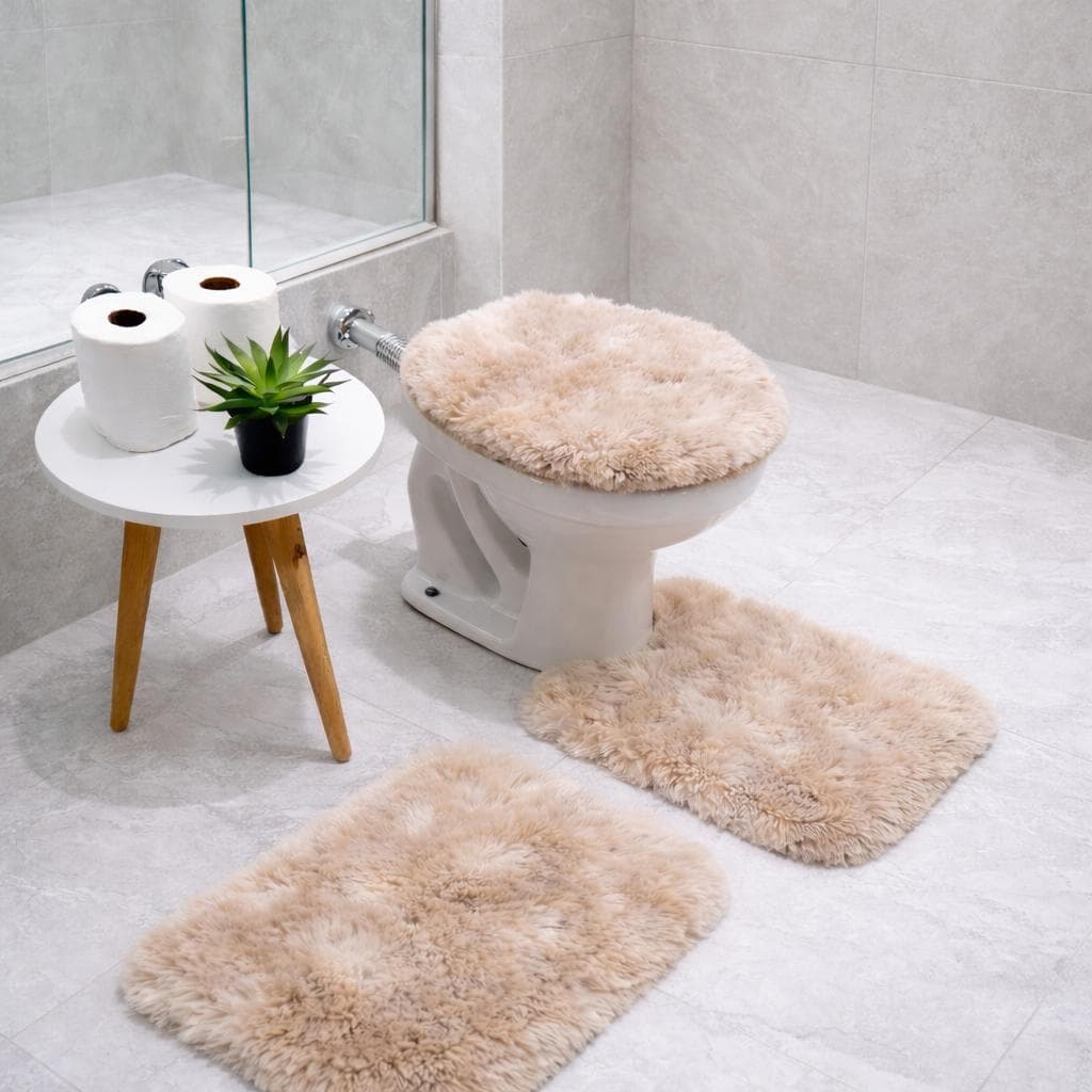 Kit Tapete de Banheiro Felpudo 3 Peças Super Macio Luxo premium