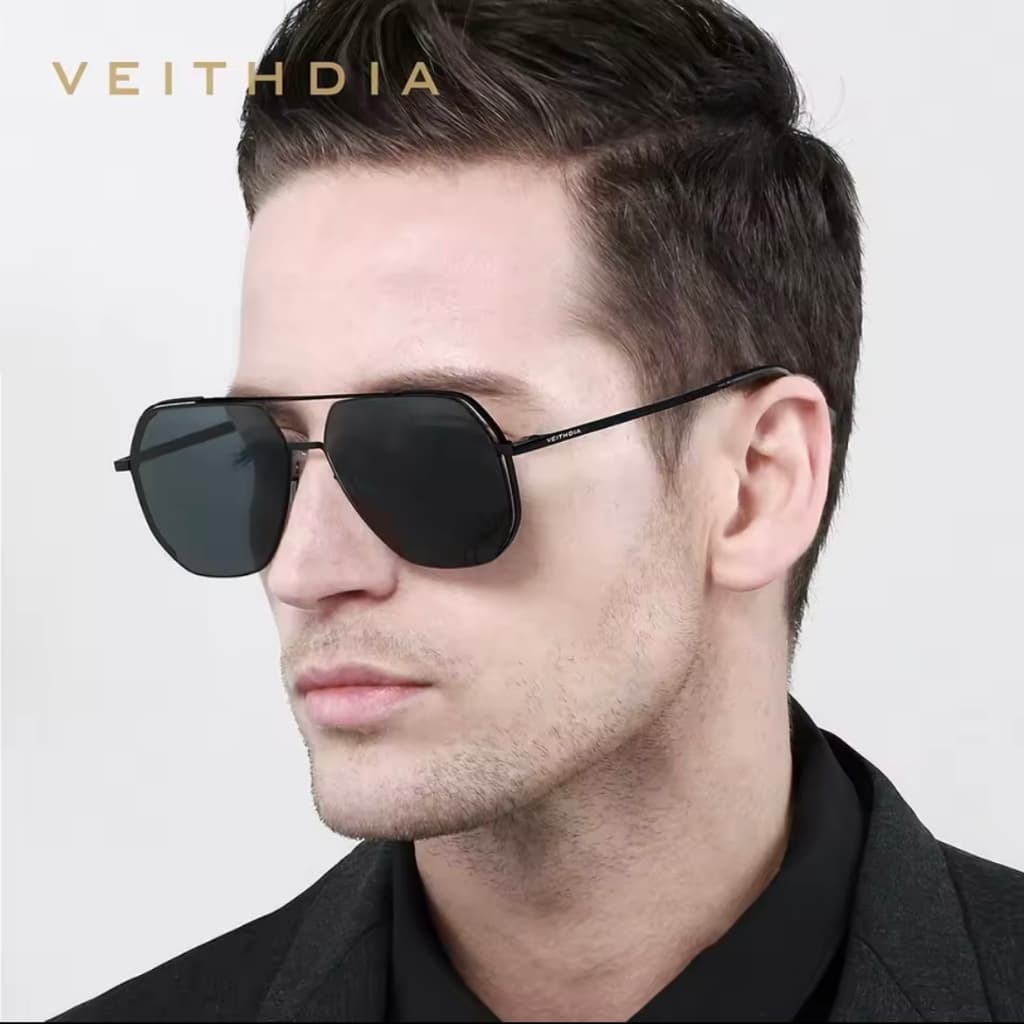 Óculos de Sol Polarizado Veithdia Masculino e Feminino Original Proteção UV400 Armação Leve
