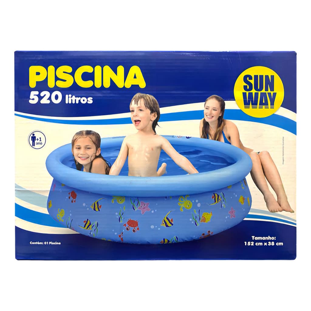 Piscina Inflável Infantil Redonda com Fundo Inflável para Maior Conforto