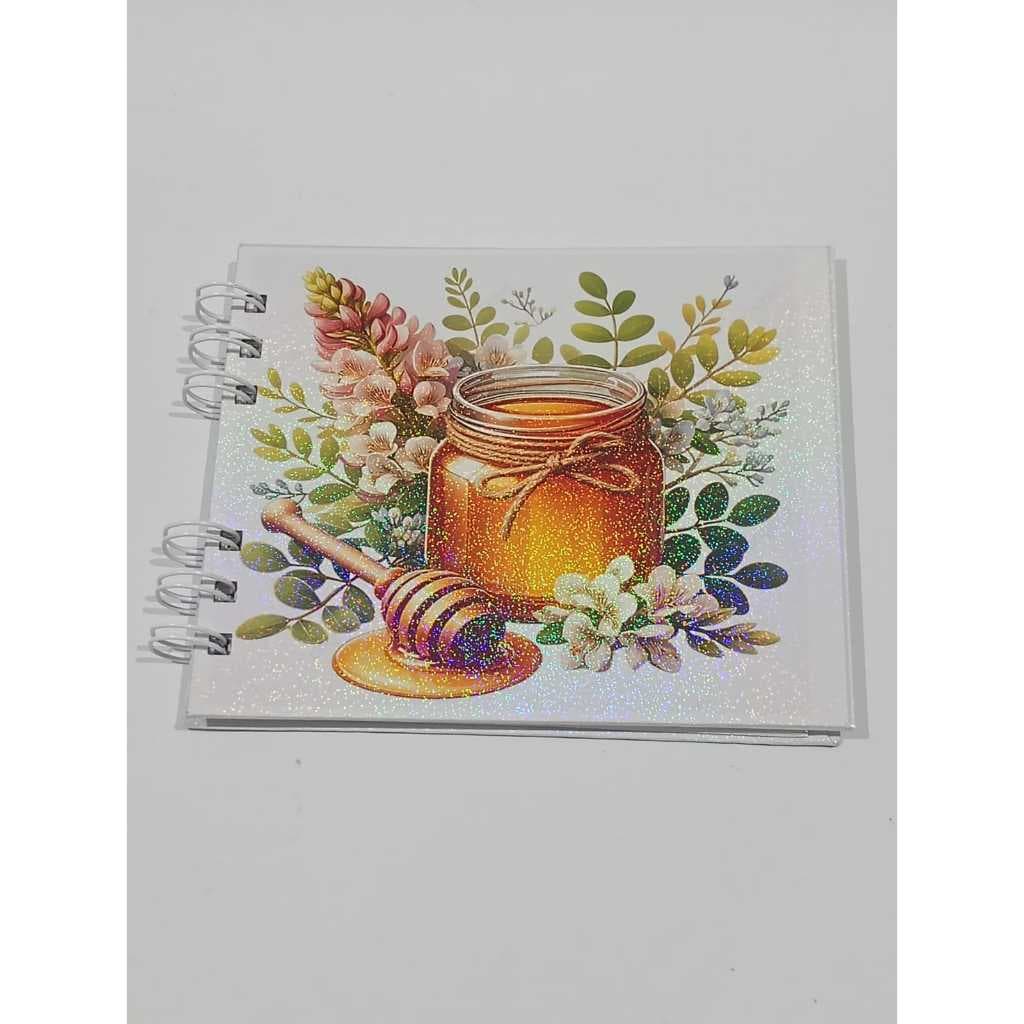 Caderninho A6 pautado com wire-o 5/8 branco caderno de anotações - coleção Mel diversas estampas