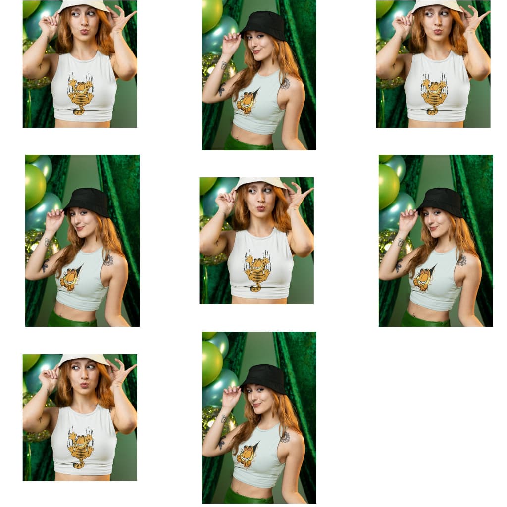 CROPPED FEMININO KIT 2 PEÇAS DO GARFIELD NA ABERTURA / GARFIELD ARRANHANDO , CROPPED DA GRINGA