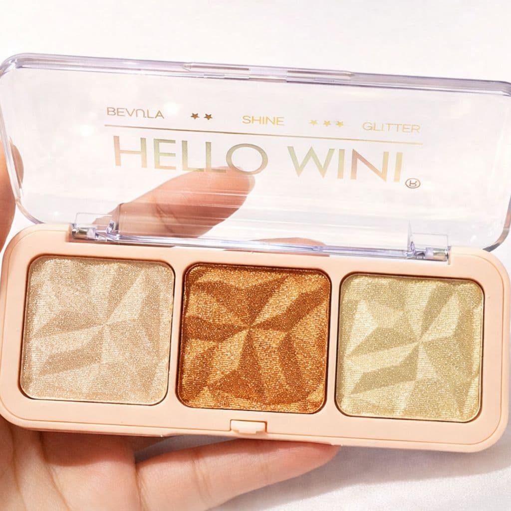 Paleta de Sombra Iluminadora Hello Mini Y147 - Tons Nude e Dourado