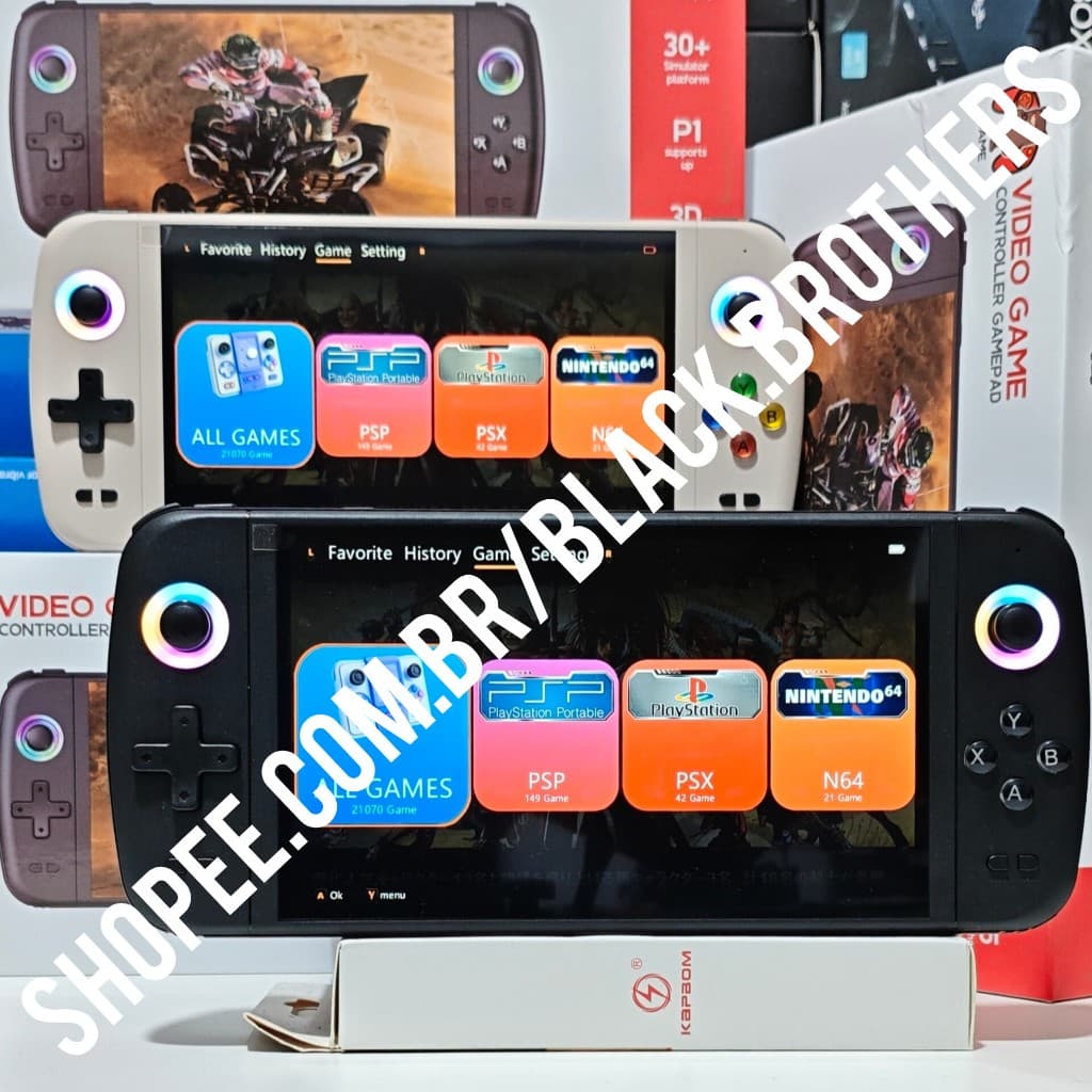 M27 Retro Console De Videogame Portátil 7.0 Polegada Tela Grande 64G 20 Mil Jogos Jogador Suporte 30 + Emulador