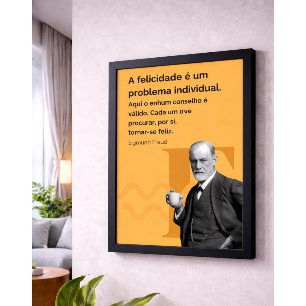 Quadro frase de Sigmund Freud Psicanálise Psicologia A4 21x30 cm