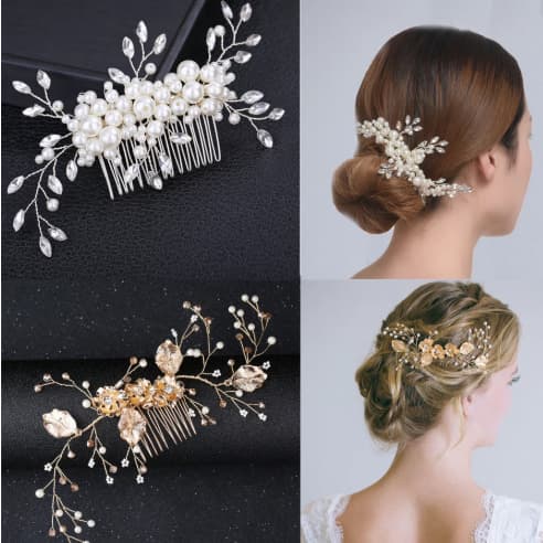 Cosmos Grampo De Cabelo Feminino De Cristal / Pente Feito À Mão Para Noiva / Casamento / Dama De Honra