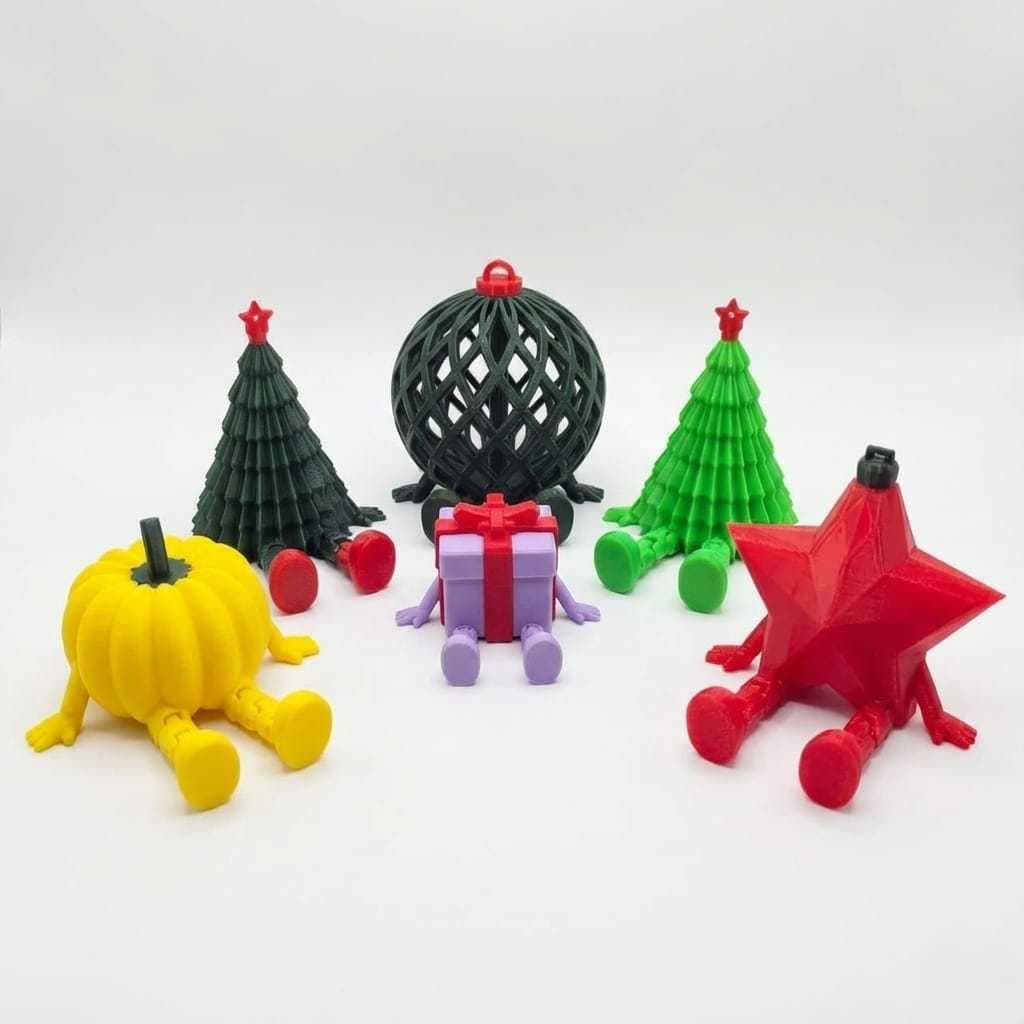 Enfeites de Natal 3D Articulados | Mini Árvore | Presente | Estrela | Bola Natal | Decoração Natalina | Ornamentação