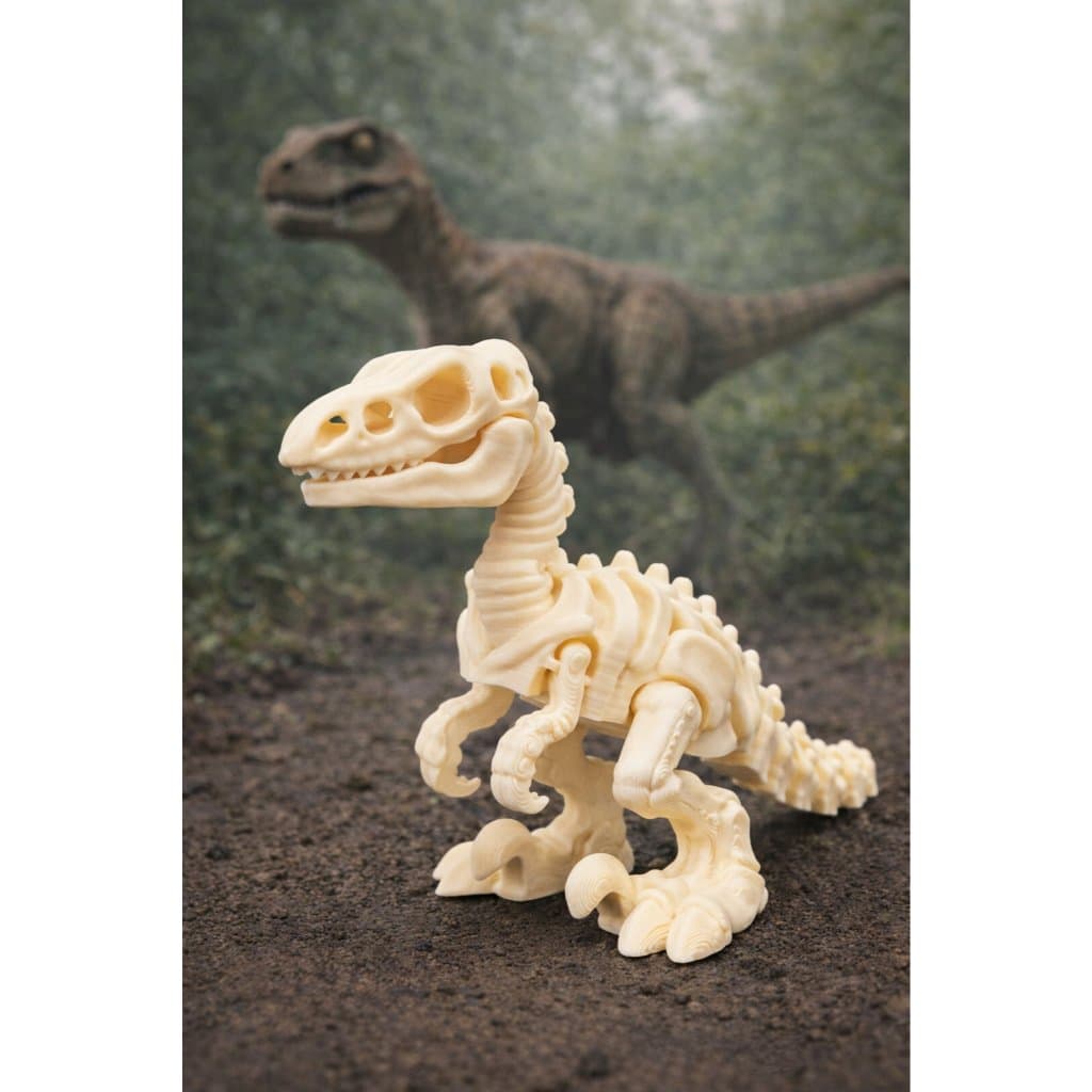 Dinossauro articulado - Esqueleto Velociraptor - Brinquedo - Colecionável