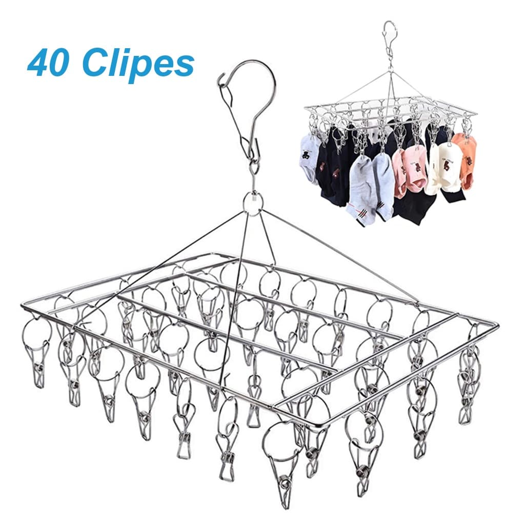 Varal 40 Prendedores Para Roupa Intima Para Calcinha Meia Cueca Reforçado inox 40 Prendedores