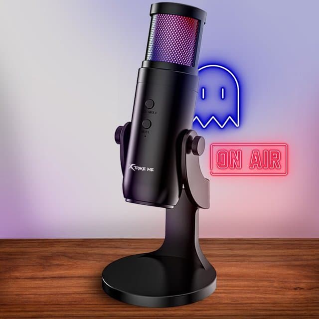 Microfone Gamer Profissional RGB Condensador Xtrike-ME XMC03