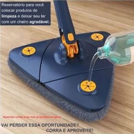 Mop Limpeza Giratório 360° Triângular Mop GiratórioTriangular Limpeza Limpa Tudoimpa Cantos, Piso e Azulejo, Prático