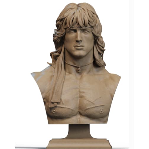 Busto Rambo, Cobra ou Falcão – Em Resina Sem Pintura (Cor cinza)