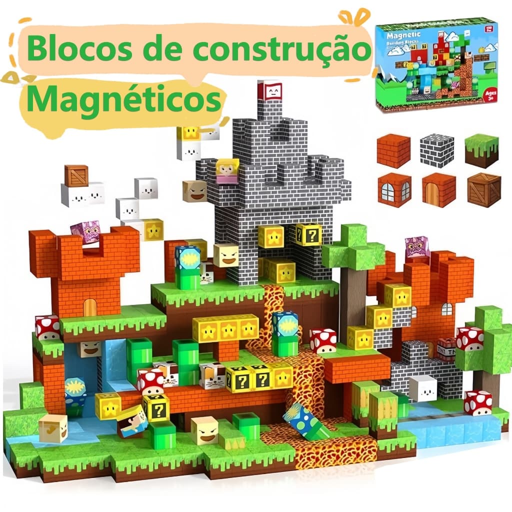 Novos Blocos Magnéticos-Conjunto De Magnético De Mina Embutida Para -Brinquedos De Construção