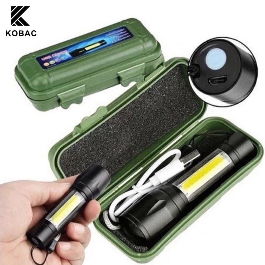 Kit 1 /2/3 de Mini Lanternas Táticas Portáteis USB Brilhantes, Zoom e LED Recarregável com Clipe