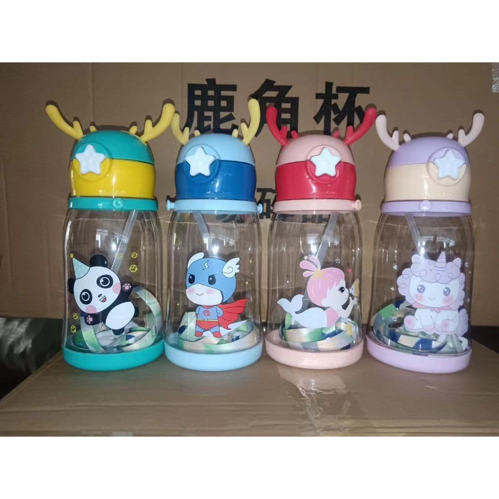 Copo Infantil 550ml - Resistente, Sem BPA, 360° Canudos, Anti-moagem
