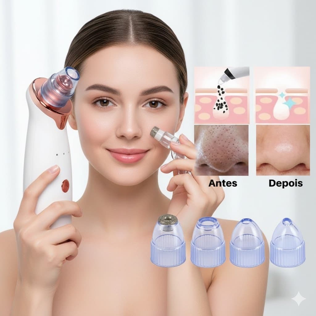 Removedor de Cravos e Espinhas a Vácuo | Aparelho Facial Limpeza Profunda Aparelho de Estética Aparelho Recarregável