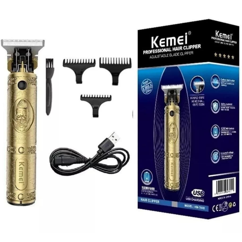 Maquina Kemei KM700B Para Cabelo E Barba Potente E Silencioso