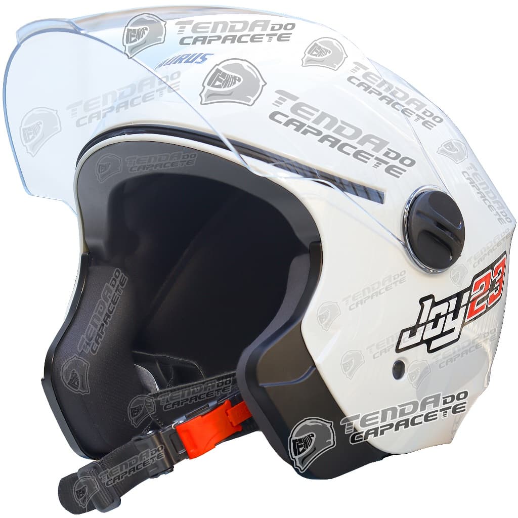 Capacete Moto Aberto Taurus Joy 23 Open Face Branco Brilhante