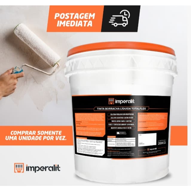 Tinta Emborrachada TotalFlex Borracha Líquida Ultra Sela Fissuras e Trincas 18kg