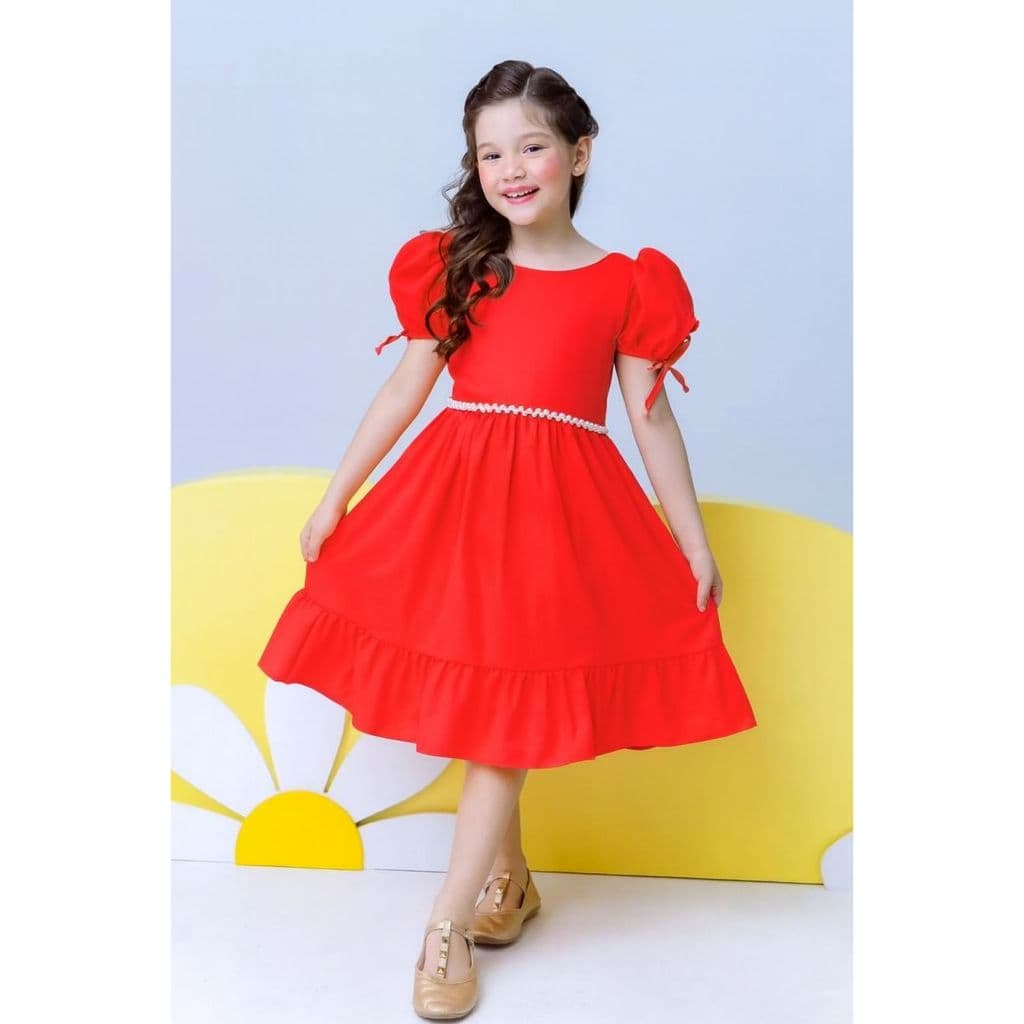 Vestido Perolado Infantil Menina Mini Diva Festa Natal Ano Novo Luxo Casual Amarração Formatura Novo